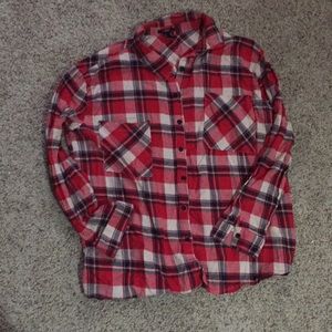 Red plaid button up